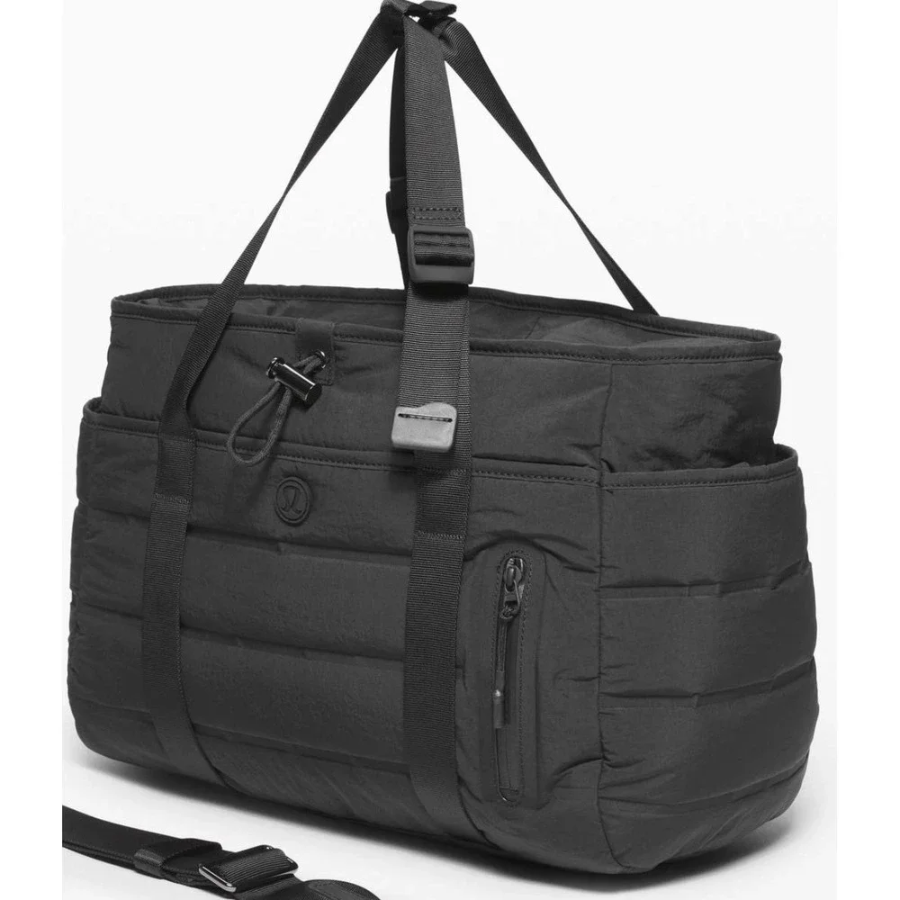 Lululemon Dash All Day Bag Black Quilted Puffer Gym Travel Bag